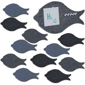 Relaxdays Wall Board Set 12 Felt Fish Panels with Pins Relaxdays Wall Board Set 12 Felt Fish Panels with Pins