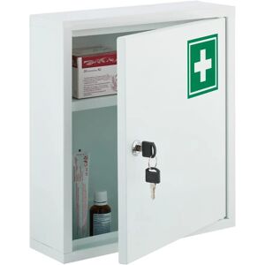 Relaxdays First Aid Cabinet White Green - Wall-Mountable Relaxdays First Aid Cabinet White Green - Wall-Mountable