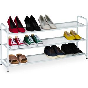 Relaxdays Shoe Rack - 3 Shelves - Holds 12 Shoes - Steel White Relaxdays Shoe Rack - 3 Shelves - Holds 12 Shoes - Steel White