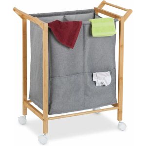 Relaxdays Bamboo Laundry Basket with 2 Compartments - 80L Relaxdays Bamboo Laundry Basket with 2 Compartments - 80L