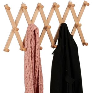 RELAXDAYS Wooden Wall Extendable Coat Rack - 17 Hooks - Natural RELAXDAYS Wooden Wall Extendable Coat Rack - 17 Hooks - Natural
