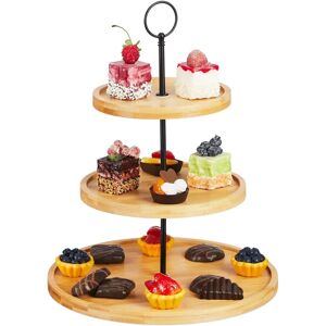 Relaxdays Bamboo Cake Stand 3-Tier - Cake Stand Relaxdays Bamboo Cake Stand 3-Tier - Cake Stand
