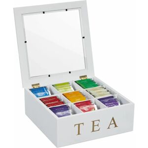 Relaxdays 10047496 Tea Box - White Gold Organize Tea & Tisanes Relaxdays 10047496 Tea Box - White Gold Organize Tea & Tisanes