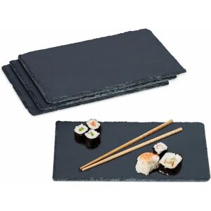 Relaxdays Anthracite Slate Serving Plates Set 4 - Dining Plate Relaxdays Anthracite Slate Serving Plates Set 4 - Dining Plate