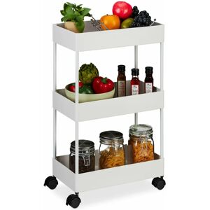 Relaxdays Carrito de Cocina con Ruedas, 3 Niveles, Blanco Relaxdays Carrito de Cocina con Ruedas, 3 Niveles, Blanco