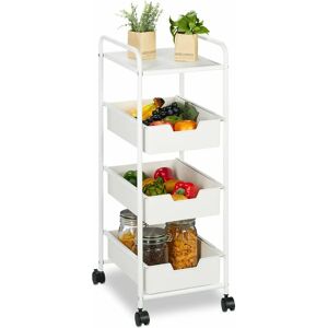 Relaxdays Carro de Servicio de Comida - Carro de Cocina Multiusos, Blanco Relaxdays Carro de Servicio de Comida - Carro de Cocina Multiusos, Blanco