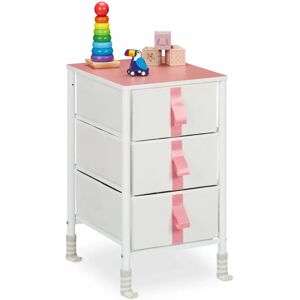 Relaxdays Vit Rosa 3-Drawer Barns Kista - Förvaring till Barnrum Relaxdays Vit Rosa 3-Drawer Barns Kista - Förvaring till Barnrum