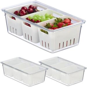 Relaxdays Food Storage Container - White, Transparent, 4 pcs Relaxdays Food Storage Container - White, Transparent, 4 pcs