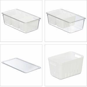 Relaxdays Food Storage Container - White, Transparent, 4 pcs Relaxdays Food Storage Container - White, Transparent, 4 pcs