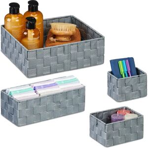 Relaxdays Storage Box - Set 4 Gray Baskets Relaxdays Storage Box - Set 4 Gray Baskets