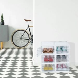 Relaxdays Storage Box Set of 6 Transparent Shoe Organizers Relaxdays Storage Box Set of 6 Transparent Shoe Organizers