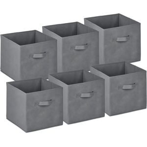 Relaxdays Storage Box Set - Foldable Fabric Baskets, 26.5x28x28cm Relaxdays Storage Box Set - Foldable Fabric Baskets, 26.5x28x28cm