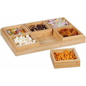 Relaxdays Bamboo Snack Set - Serving Dish for Snacks Relaxdays Bamboo Snack Set - Serving Dish for Snacks