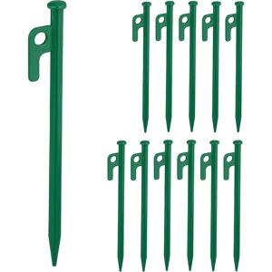 Relaxdays Zeltpflöcke Set 12 Verzinkter Stahl Grün Relaxdays Zeltpflöcke Set 12 Verzinkter Stahl Grün