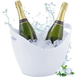Relaxdays White Plastic Champagne Cooler - 8 Litres - Ice Bucket Relaxdays White Plastic Champagne Cooler - 8 Litres - Ice Bucket