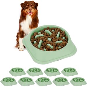 Relaxdays Dog Slow Feeder Bowls - 10 Pack, Green, 500ml Relaxdays Dog Slow Feeder Bowls - 10 Pack, Green, 500ml