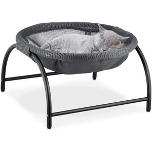Relaxdays Cat Bed and Hammock - Elevated, Mesh, Gray/Black Relaxdays Cat Bed and Hammock - Elevated, Mesh, Gray/Black