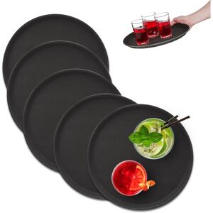 Relaxdays Plastic Serving Trays - 35cm, Non-slip, Pack of 5 - Restaurant Relaxdays Plastic Serving Trays - 35cm, Non-slip, Pack of 5 - Restaurant