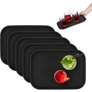 Relaxdays Pack de 5 Plateaux Rectangulaires Antidérapants - Publicité Relaxdays Pack de 5 Plateaux Rectangulaires Antidérapants - Publicité