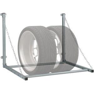 Relaxdays Soporte Ruedas Pared - 4 Llantas, Ajustable, Acero Relaxdays Soporte Ruedas Pared - 4 Llantas, Ajustable, Acero