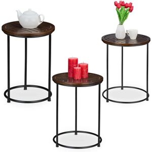 Relaxdays - Mango Wood 3-Piece Nesting Side Tables - Black/Brown - Living Room, Bedroom, Hallway Decor Relaxdays - Mango Wood 3-Piece Nesting Side Tables - Black/Brown - Living Room, Bedroom, Hallway Decor