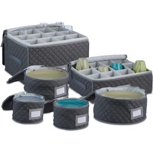 Relaxdays - Storage Boxes for Glasses and Dishes - Gray Relaxdays - Storage Boxes for Glasses and Dishes - Gray