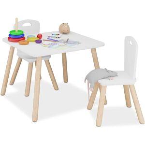 Relaxdays 10050149 Kids Furniture Set - White and Natural Relaxdays 10050149 Kids Furniture Set - White and Natural