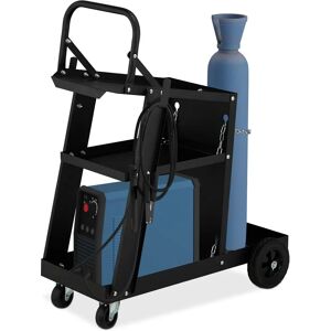 Relaxdays Carro de Soldador Negro con 3 Estantes - Carro de Soldadura Relaxdays Carro de Soldador Negro con 3 Estantes - Carro de Soldadura