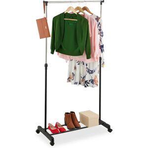 Relaxdays Black Silver Height-Adjustable Metal Wardrobe Stand - Clothes Rack Relaxdays Black Silver Height-Adjustable Metal Wardrobe Stand - Clothes Rack