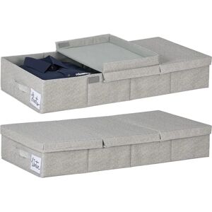 Relaxdays Under Bed Storage Pack - 2 x 50L Flat Plastic Boxes Relaxdays Under Bed Storage Pack - 2 x 50L Flat Plastic Boxes