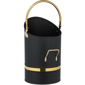 Relaxdays Cubo de Carbón y Ceniza - Hierro y Latón - 12L - Chimenea y Barbacoa Relaxdays Cubo de Carbón y Ceniza - Hierro y Latón - 12L - Chimenea y Barbacoa