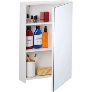 Relaxdays Armario de baño con espejo, 3 compartimentos, 60,5 x 40 x 12 cm, blanco Relaxdays Armario de baño con espejo, 3 compartimentos, 60,5 x 40 x 12 cm, blanco
