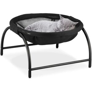 RELAXDAYS Verhoogd bed voor katten en kleine honden - Gaasoppervlak - Zwart RELAXDAYS Verhoogd bed voor katten en kleine honden - Gaasoppervlak - Zwart