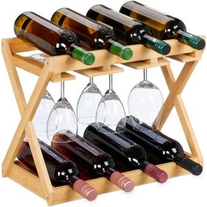 Relaxdays Wine Rack Bottle Stand Glass Holder Home Bar Shelf Storage Bamboo - Wine Rack Relaxdays Wine Rack Bottle Stand Glass Holder Home Bar Shelf Storage Bamboo - Wine Rack