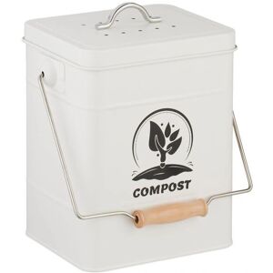 Relaxdays 10051219_49 6 L Rectangular Iron White - Kitchen Compost Bin Relaxdays 10051219_49 6 L Rectangular Iron White - Kitchen Compost Bin