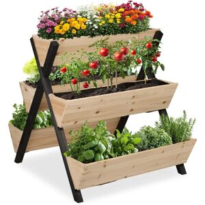 Relaxdays Vertical Garden Bed - 82x75x90 cm - Natural/Negro Relaxdays Vertical Garden Bed - 82x75x90 cm - Natural/Negro