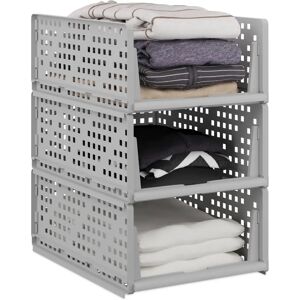 Relaxdays Closet Organizer Set - Stackable Plastic Storage Boxes Relaxdays Closet Organizer Set - Stackable Plastic Storage Boxes