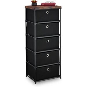 Relaxdays Meuble de rangement - 105 x 43 x 33 cm - Noir/Marron - Publicité Relaxdays Meuble de rangement - 105 x 43 x 33 cm - Noir/Marron - Publicité