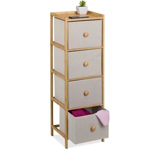 Relaxdays - Commode compacte en bambou - 94x31x30cm - 4 tiroirs - Beige/Naturel - Publicité Relaxdays - Commode compacte en bambou - 94x31x30cm - 4 tiroirs - Beige/Naturel - Publicité