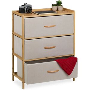 Relaxdays Bamboo Cabinet - 3 Fabric Drawers - 73x57.5x30cm - Bedroom/Hallway Relaxdays Bamboo Cabinet - 3 Fabric Drawers - 73x57.5x30cm - Bedroom/Hallway