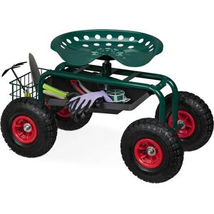 Relaxdays - Met Wielen - Groen - Staal - Garden Seat Relaxdays - Met Wielen - Groen - Staal - Garden Seat