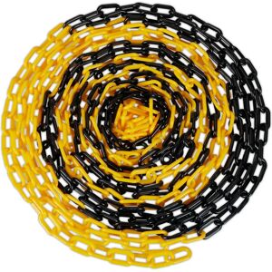 Relaxdays Yellow and Black Plastic Barrier Chain - Safety Fence 30m Relaxdays Yellow and Black Plastic Barrier Chain - Safety Fence 30m