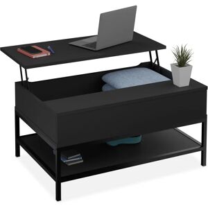 Relaxdays Black Multifunction Coffee Table with Storage & Adjustable Top - Coffee Table Relaxdays Black Multifunction Coffee Table with Storage & Adjustable Top - Coffee Table