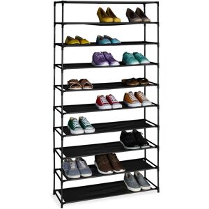 Relaxdays Shoe Organizer - 10 Shelves Space-Saving Metal Fabric Storage Relaxdays Shoe Organizer - 10 Shelves Space-Saving Metal Fabric Storage