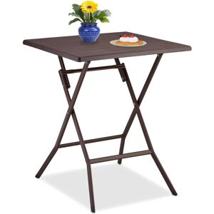 Relaxdays Foldable Garden Table - Brown - Outdoor Patio Compact Relaxdays Foldable Garden Table - Brown - Outdoor Patio Compact