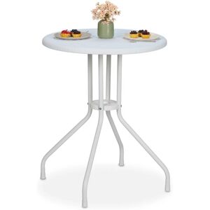 Relaxdays White Round Garden Table - Effect Rattan - 73x60cm - Garden & Patio Furniture Relaxdays White Round Garden Table - Effect Rattan - 73x60cm - Garden & Patio Furniture
