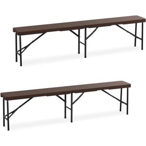 Relaxdays - Garden Bench Set - Foldable Plastic Steel - 43x180x25cm Relaxdays - Garden Bench Set - Foldable Plastic Steel - 43x180x25cm