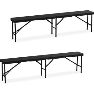 Relaxdays - Foldable Garden Benches - 43x180x25 cm - Black Relaxdays - Foldable Garden Benches - 43x180x25 cm - Black