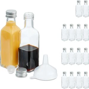 RELAXDAYS Ensemble de 16 Mini Bouteilles en Verre - 100 ml - Argent Transparent - Publicité RELAXDAYS Ensemble de 16 Mini Bouteilles en Verre - 100 ml - Argent Transparent - Publicité