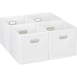 Relaxdays Storage Box Set - 4 Foldable Fabric Boxes for Shelves Relaxdays Storage Box Set - 4 Foldable Fabric Boxes for Shelves